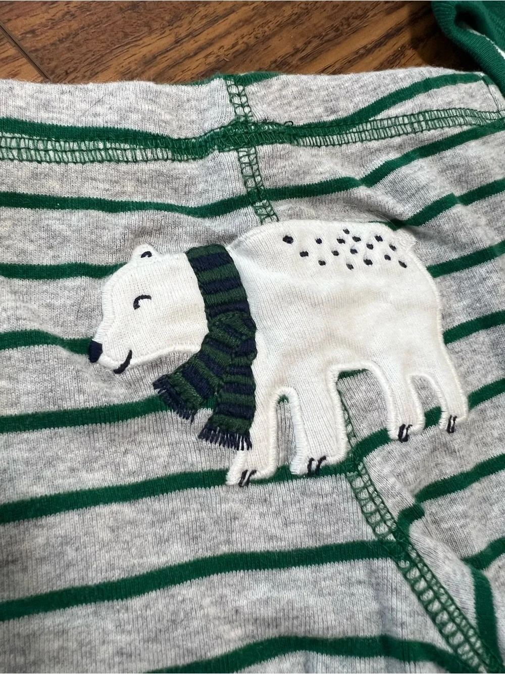 Carter’s 3M Onesie/Pant, Pjs, Outfit Bundle (5) - Winter, Green, White, Striped